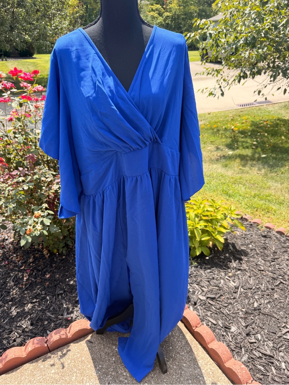 SHEIN Royal Blue Wrap Maxi Dress